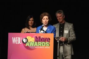 Ms. Margo giving acceptance speech at WEDU awards ceremony 2014